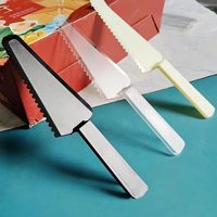 Yaure Joy – Lot de 6 petites lames à gâteau et spatules à tarte jetables transparentes en plastique, pour cuisine, mariage, buffet