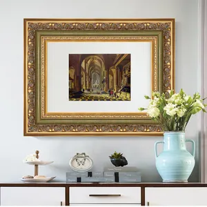 Manufacturers Wholesale Ornate Classical Gold Solid Wood Painting Frame Moulding For Art Gallery