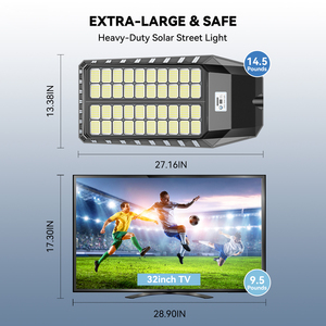 Outdoor <strong>Solar</strong> Street <strong>Light</strong> LED With <strong>Smart</strong> Sensor Timing Mode Large Battery US Warehouse Supply for Wholesale and Projects - Product Image 2