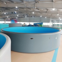 Großer, dunkelgrauer, 15 cm dicker, aufblasbarer, umweltfreundlicher PVC-Pool mit 6 cm Durchmesser, strapazierfähig, mit Drop-Stitch-Technologie, für Kinder, Erwachsene und Familien geeignet.