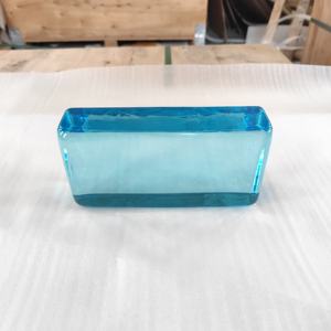 Brique de verre rectangulaire transparente moderne <span class=keywords><strong>Art</strong></span> Déco 200*100*50mm, bloc de verre fusionné à chaud pour salle de bain, hôtel, hall - Product Image 2