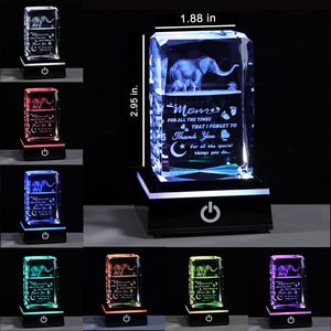 Bloc de cristal en <span class=keywords><strong>verre</strong></span> gravé au laser <span class=keywords><strong>3D</strong></span> <span class=keywords><strong>avec</strong></span> lumière LED, <span class=keywords><strong>cube</strong></span> de cristal vierge personnalisé, <span class=keywords><strong>cube</strong></span> de cristal K9 vierge - Product Image 1