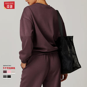 Sudadera de Cuello Redondo para Mujer Disko Sport, Manga Larga, Corte Holgado, Tejido de Punto, Color Sólido, Talla Adulto, Talla Grande - Product Image 3