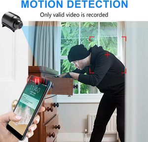 Mini caméra WiFi 1080P HD avec vision nocturne, détecteur de mouvement et de son inclus, pour la maison ou le bureau, angle large de 120 degrés, micro babyphone - Product Image 3