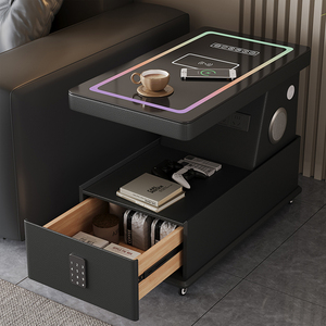 Table d'appoint intelligente multifonctionnelle à vendre, table d'appoint mobile en cuir avec chargeur, table d'appoint pour salon et <span class=keywords><strong>chambre</strong></span> à coucher avec haut-parleur - Product Image 2