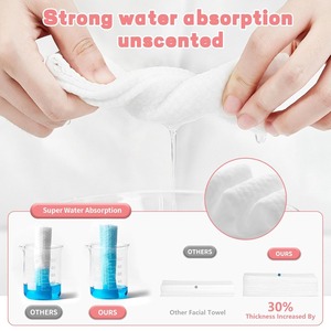 Serviette de dissolvant de <span class=keywords><strong>coton</strong></span> pur de haute qualité 100% pour les articles de toilette de dentiste de clinique d'hôpital de maquillage de voyage - Product Image 4