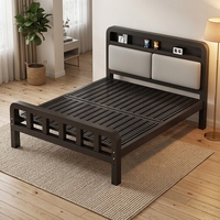 Meubles de chambre à coucher modernes à prix de gros, lits confortables avec cadre en fer, gain de place, durables, avec rangement