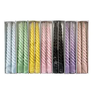 Candle Factory Taper Spiral Twisted Smokeless Dinner Table Wax Candles