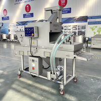 Machine automatique de panure pour poissons/crevettes/coquilles Saint-Jacques, ligne de production de tempura de crevettes SXJ400-V à vendre