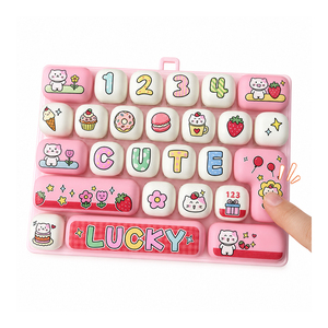 Promotional Keyboard Fidget Toy Cartoon Press Button Clicker Stress Relief With 26 <b>Key</b> Layout Bag Pendant For Kids - Product Image 1