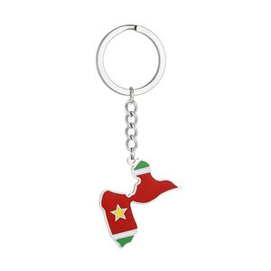 Porte-clés Île <span class=keywords><strong>de</strong></span> <span class=keywords><strong>la</strong></span> <span class=keywords><strong>Guadeloupe</strong></span> en émail et acier inoxydable, pendentif carte du drapeau français, breloque ethnique pour sac, souvenir des Caraïbes, cadeau - Product Image 2