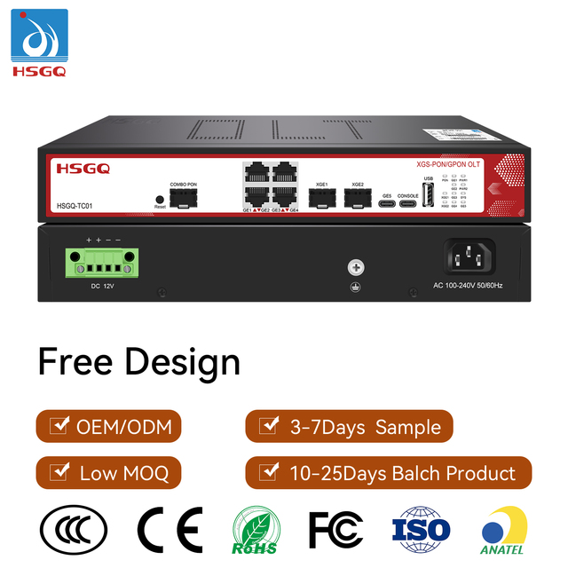 HSGQ-TC01 10G PON 1U Box Type XGS-PON/XG-PON OLT 1 Port Xgspon Olt for FTTR Smart Industrial Parks