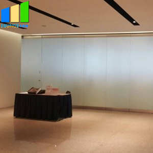 Çok fonksiyonlu oda çerçevesiz ofis katlanır buzlu mobil çalışabilen cam bölme duvarlar sistemi - Product Image 6