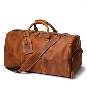 Sac bandoulière vintage en cuir véritable pour homme avec fermeture éclair, décontracté et polyvalent, imperméable et multifonctionnel - Product Image 4