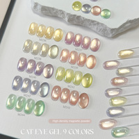 Vernis Gel Magnétique Effet Œil de Chat Aurora 9 Couleurs avec Perles de Verre, Gel UV LED Soak Off pour Salon de Manucure, Approvisionnement Transfrontalier