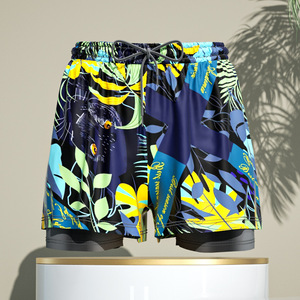 Costumi da bagno a due strati da uomo, costumi da bagno estivi elasticizzati <span class=keywords><strong>e</strong></span> accattivanti, pantaloncini da uomo ad asciugatura rapida - Product Image 3