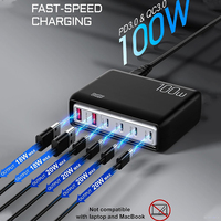 100W Gan Chargeur Usb Station De Charge Hub Bloc Chargeur De Bureau Power Strip Cargador Multiple Usb Laadstation Pour iphone