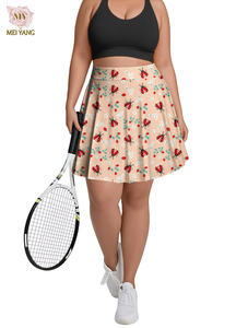 Conjunto Deportivo de 2 Piezas con Logotipo Personalizado, Mini Falda Deportiva de Yoga y Gimnasio, Estampado Floral, con Leggings, para <span class=keywords><strong>Mujer</strong></span>, Conjunto de Falda de Tenis para <span class=keywords><strong>Mujer</strong></span> - Product Image 1