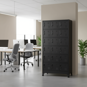 Armario Metálico Negro de 35.4"x15.7"x70.9", Unidad de Almacenamiento Resistente para Garaje u Oficina - Product Image 2