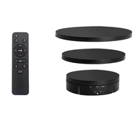 Plateau tournant automatique 3-en-1 noir et blanc de 15 cm, 18 cm-22 cm avec télécommande, vitesse réglable et affichage