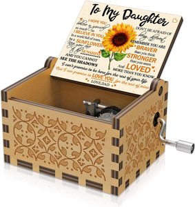 Caja Musical de Madera con Diseño de Girasol, 'You Are My Sunshine', Regalo Musical Colorido de Madera de Mamá para Hija, para Cumpleaños y Navidad - Product Image 1