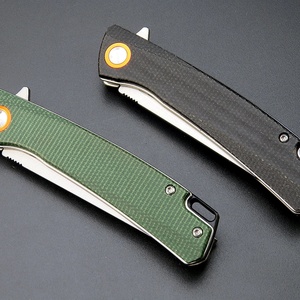 Couteau de poche pliant en acier D2 haute dureté avec manche G10 pour le camping en extérieur et l'autodéfense, personnalisable OEM, qualité DIY - Product Image 5