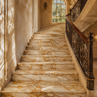 Grande dalle de marbre naturel poli Giallo Siena pour plan de travail de cuisine, meuble-lavabo de salle de bain, revêtement mural, carrelage de sol