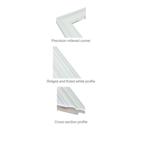 Bingkai Foto Kayu Pinus Solid 75x43mm Putih Matte Profil Ornamen Bingkai Kayu untuk Lukisan Cermin Dekorasi