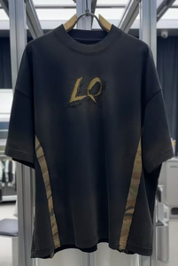 <span class=keywords><strong>T</strong></span>-shirt Homme Rétro Délavé Personnalisé Effet Vieilli Couleur Dégradée Manches Courtes Marque Tendance Hip-Hop - Product Image 2