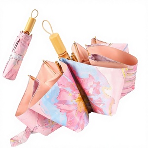 Paraguas de Verano Plegable Manual de Alta Calidad con Revestimiento de Color, Doble Uso, para Sol y Lluvia, para Mujer - Product Image 1