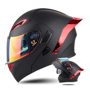 Casques de moto universels intégraux avec double visière, homologués DOT, sécurité, scooter, casque rabattable, motocross, quatre saisons - Product Image 6