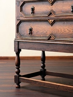 Bureau d'écriture vintage en chêne massif avec plusieurs tiroirs, armoire de rangement pour bureau, chambre ou salon en bois