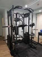 Máquina Smith Comercial Multifuncional con Rack de Potencia y Cable Crossover para Entrenamiento de Fuerza en Gimnasios