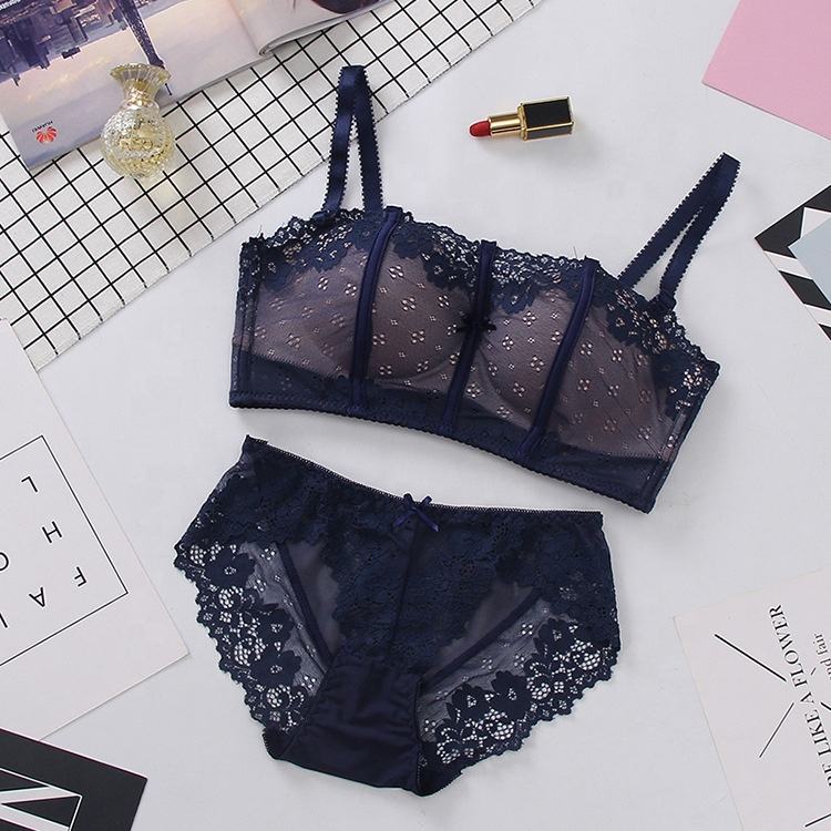 Wholesale High Quality Lingerie Set Without Underwire Girl Bra Underwear Sexy Lace Bra & Brief Sets