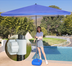 MingChan 2*2 <span class=keywords><strong>m</strong></span> gü<span class=keywords><strong>m</strong></span>üş jel güneş koruyucu açık alan plaj şemsiyesi Oxford kumaş ve takviyeli siyah elmas çerçeve - Product Image 3