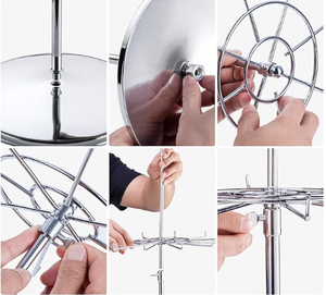 Magasins de détail de haute qualité hauteur réglable 2 niveaux présentoir en métal roulant supports rotatifs - Product Image 5