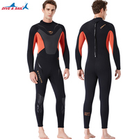 Combinaison de plongée en néoprène pour homme, 3 mm, manches longues, antibactérienne, coupe-vent, fermeture éclair dorsale, OEM personnalisée pour le surf, la natation et la plongée avec tuba