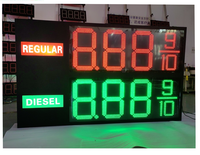 Señal de precio de Gas LED de 7 segmentos para exteriores, resistente al agua, 24 pulgadas, pantalla Digital superbrillante para publicidad en vídeo, clasificación IP65