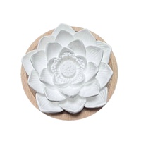 Diffuseur de fleurs en plâtre, diffuseur d'huiles essentielles, diffuseur de fleurs avec base en bois, parfum d'intérieur, diffuseur de parfum