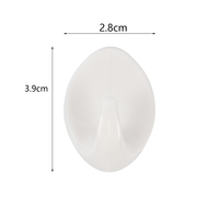 Lot de 5 crochets muraux adhésifs ovales blancs en PS, sans trace, sans perçage, pour camping-car, dortoir, maison, 39mm*28mm