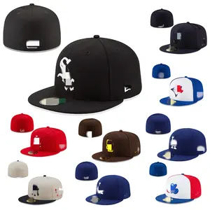 HS0001カスタムフラットブリム3D刺繍ロゴフィット帽子男性用ゴラススポーツ野球帽帽子