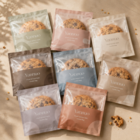 Sacs à pâtisserie personnalisés avec logo imprimé, qualité alimentaire, scellés sur 3 côtés, en plastique laminé, petits sacs transparents thermoscellables pour biscuits individuels