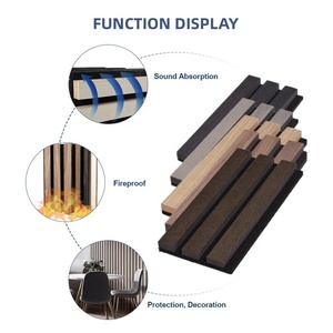 Rifornimento della fabbrica di <span class=keywords><strong>legno</strong></span> striscia di pannelli di parete in <span class=keywords><strong>legno</strong></span> ingegnerizzato e <span class=keywords><strong>legno</strong></span> naturale impiallacciato MDF lamelle pannelli acustici con riciclato PET Felt - Product Image 5