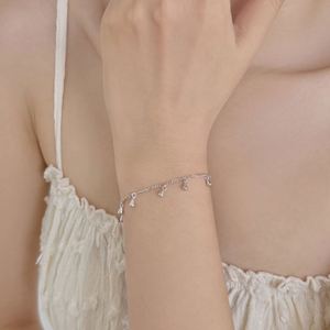 Dylam Trendy Design 925 Sterling <b>Silver</b> Link Chain Multiple Waterdrop Shape Pendant <b>Bracelets</b> <b>Adjustable</b> Length <b>Bracelet</b> Jewelry - Product Image 4