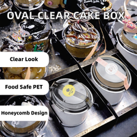 Petite boîte à gâteau ovale transparente en PET, emballage alimentaire, conteneur blister
