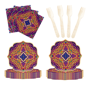 DAMAI Nuevo Juego de Vajilla Desechable Personalizado con Temática de Feliz Cumpleaños, Platos, Vasos y Servilletas de Papel Retro - Product Image 3