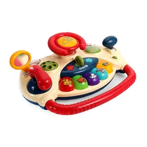 Mainan Montessori Anak-anak, Instrumen Musik Keyboard Elektrik Roda Kemudi Mainan Piano Bayi