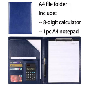 Sang Trọng Pu <span class=keywords><strong>Leather</strong></span> Planner Máy Tính Xách Tay Trường Đa Chức Năng Văn Phòng Hội Nghị Đen A4 Thư Mục Kinh Doanh Với Máy Tính Và Notepad - Product Image 5