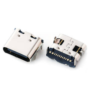 Conector hembra tipo C de 16 pines de una sola fila, con etiquetas frontales y traseras, conector vertical tipo C 24P UCB-C3.1 - Product Image 4