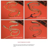 Vert Joie Tibétain Thangka Acier Inoxydable Plaqué Or Zaki Lam Jaune Richesse Dieu Amulette Collier Samantabhadra Bodhisattva Cinq